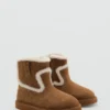 Stiefeletten aus Wildlederimitat mit Felloptik Stiefeletten aus Wildlederimitat mit Felloptik