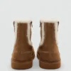 Stiefeletten aus Wildlederimitat mit Felloptik Stiefeletten aus Wildlederimitat mit Felloptik