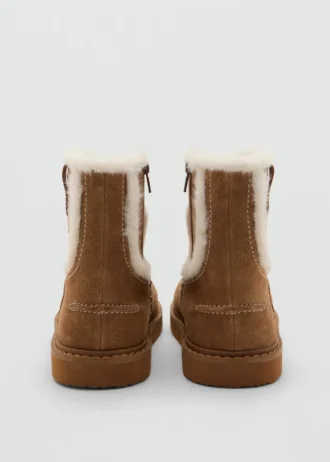 Stiefeletten aus Wildlederimitat mit Felloptik Stiefeletten aus Wildlederimitat mit Felloptik