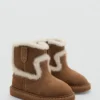 Stiefeletten aus Wildlederimitat mit Felloptik Stiefeletten aus Wildlederimitat mit Felloptik