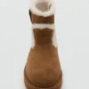 Stiefeletten aus Wildlederimitat mit Felloptik Stiefeletten aus Wildlederimitat mit Felloptik