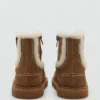 Stiefeletten aus Wildlederimitat mit Felloptik Stiefeletten aus Wildlederimitat mit Felloptik