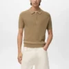 Strick-Poloshirt mit Reißverschluss und Spitzenakzenten