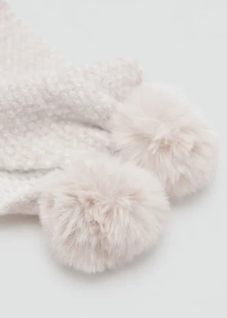 Strick-Schal mit Pompons