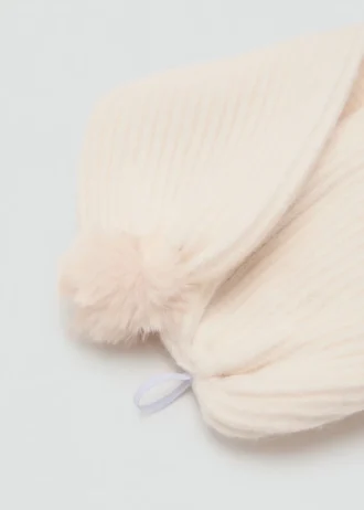 Strick-Schal mit Pompons