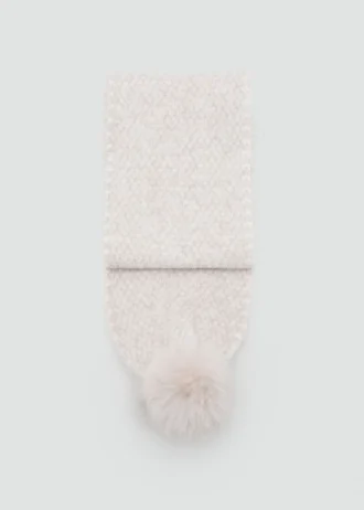 Strick-Schal mit Pompons