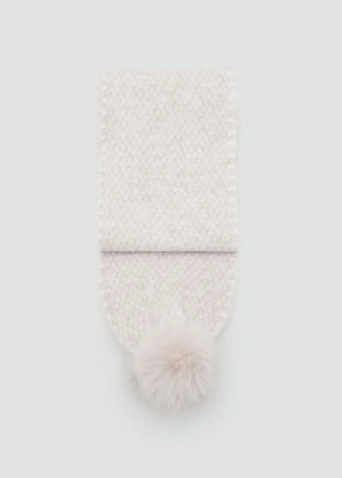Strick-Schal mit Pompons Strick-Schal mit Pompons