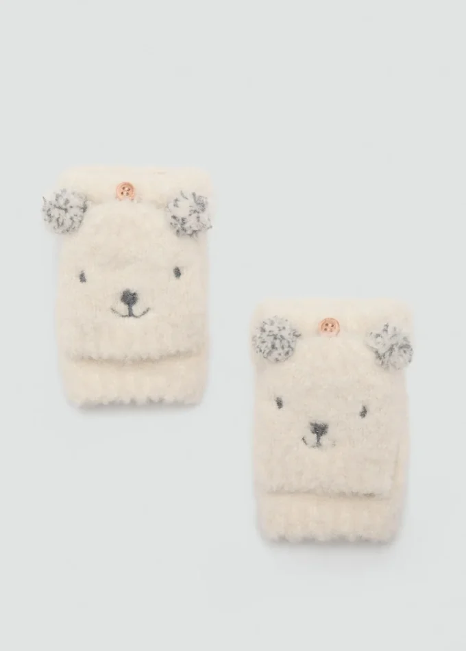 Strickhandschuhe mit Bärenmotiv Strickhandschuhe mit Bärenmotiv
