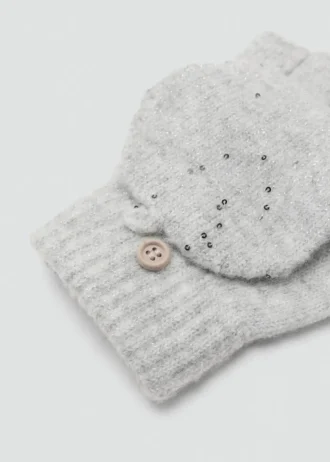 Strickhandschuhe mit Pailletten