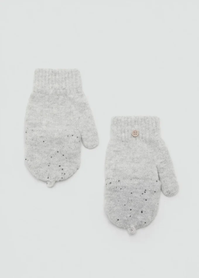 Strickhandschuhe mit Pailletten Strickhandschuhe mit Pailletten