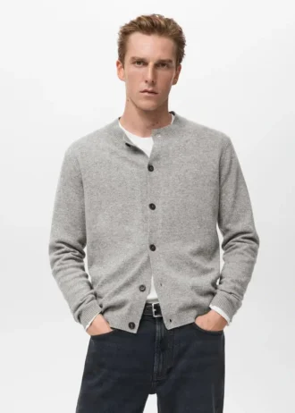 Strickjacke aus 100 % extrafeiner Wolle mit Knöpfen