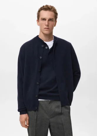 Strickjacke aus 100 % extrafeiner Wolle mit Knöpfen