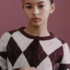 Strickjacke mit Argyle-Muster