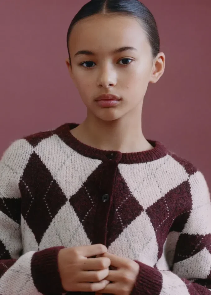 Strickjacke mit Argyle-Muster