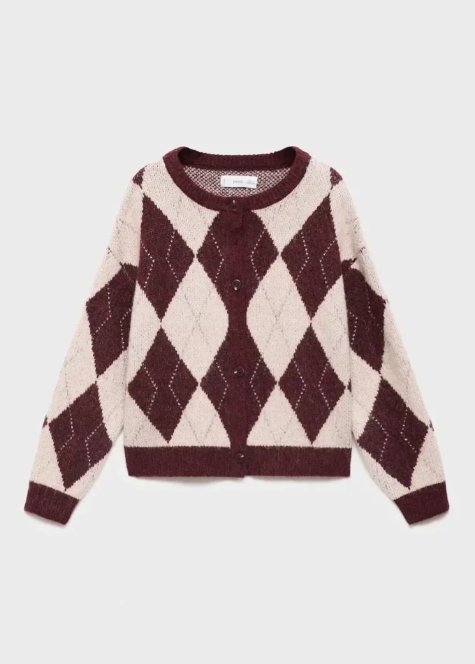 Strickjacke mit Argyle-Muster