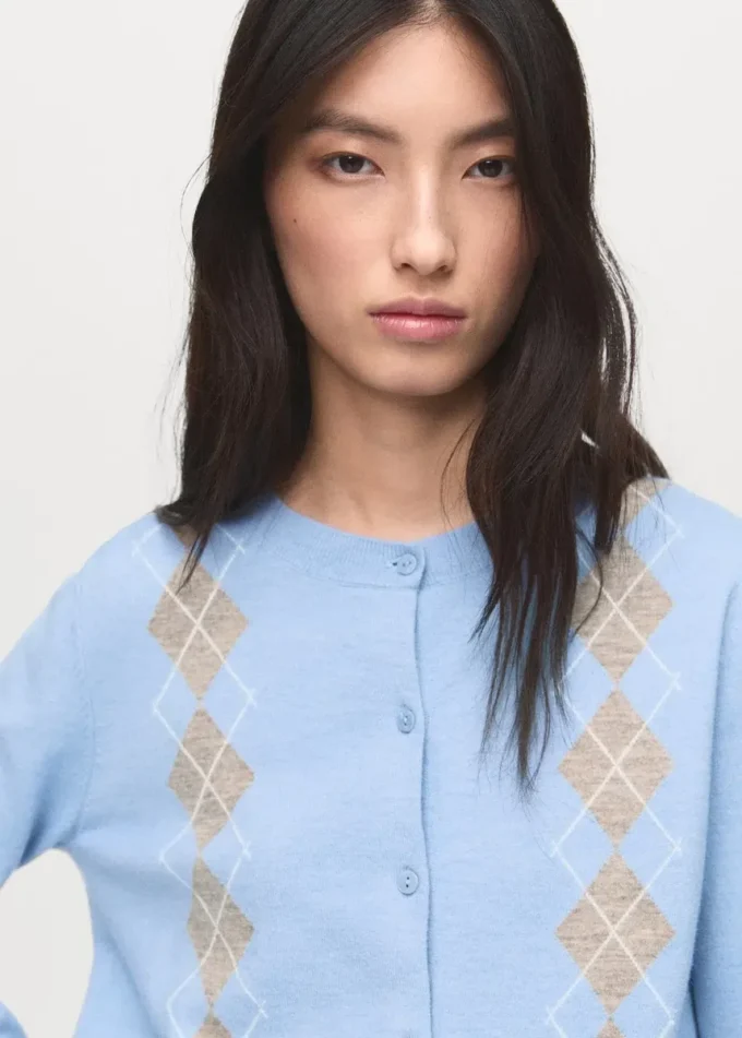 Strickjacke mit Argyle-Muster Strickjacke mit Argyle-Muster