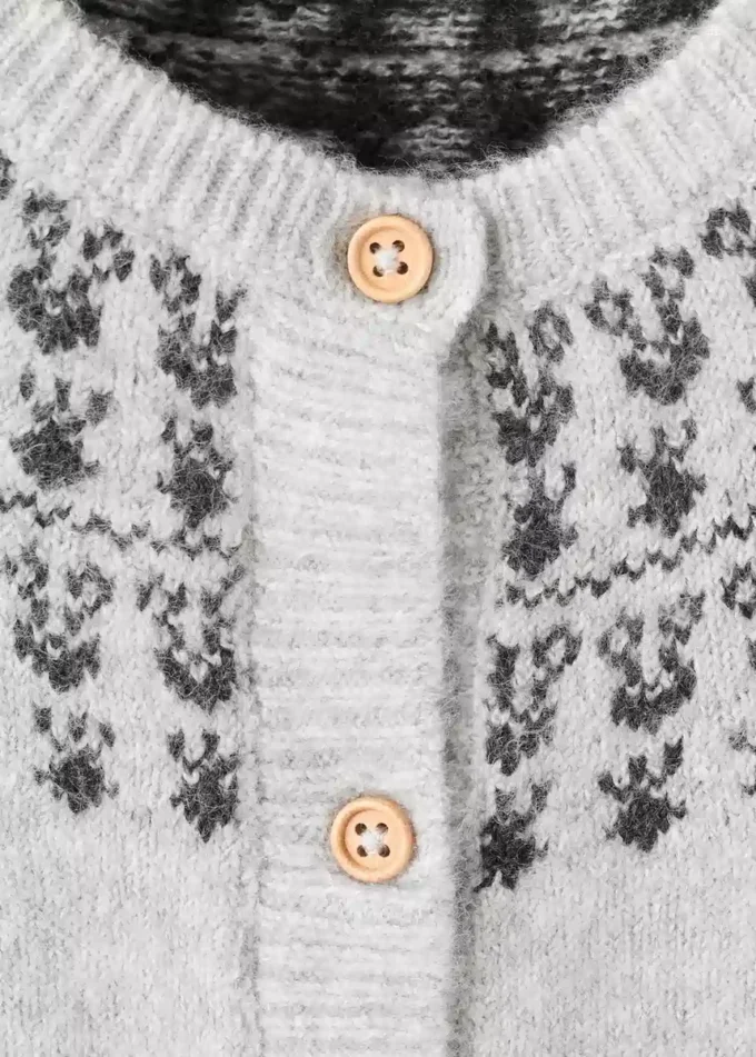 Strickjacke mit gemustertem Saum Strickjacke mit gemustertem Saum
