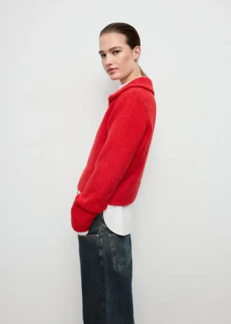 Strickjacke mit Hemdkragen