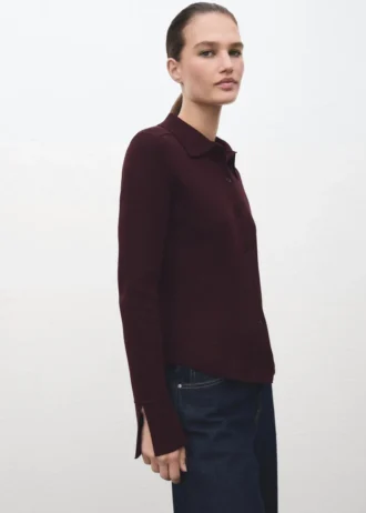 Strickjacke mit Hemdkragen