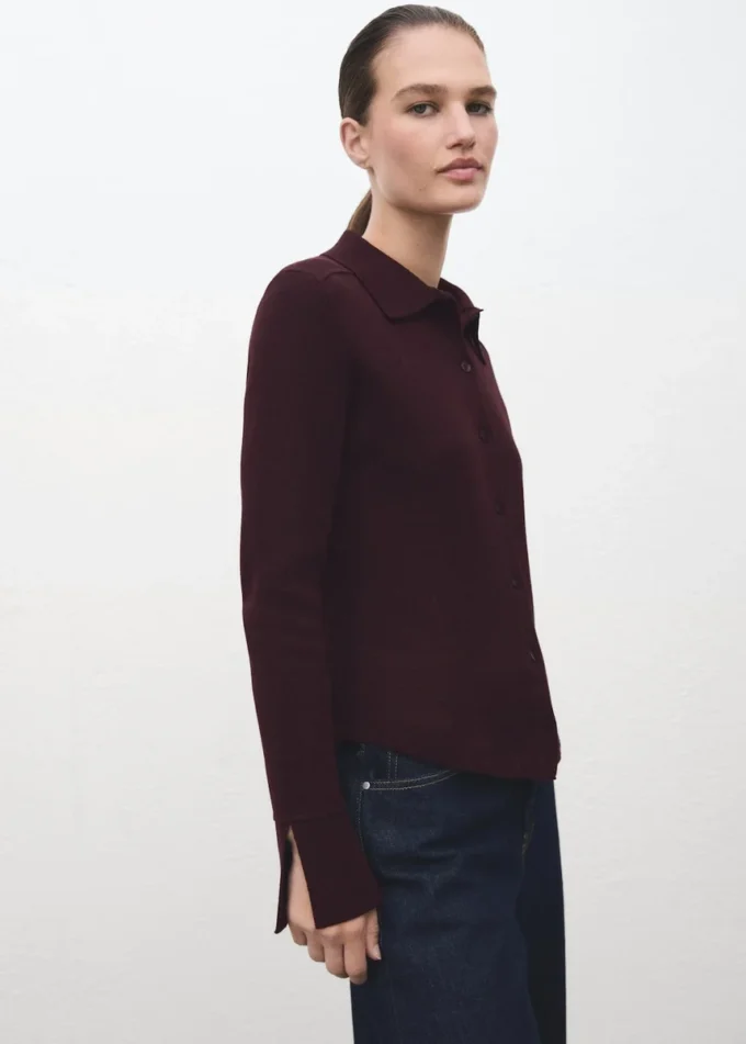 Strickjacke mit Hemdkragen Strickjacke mit Hemdkragen
