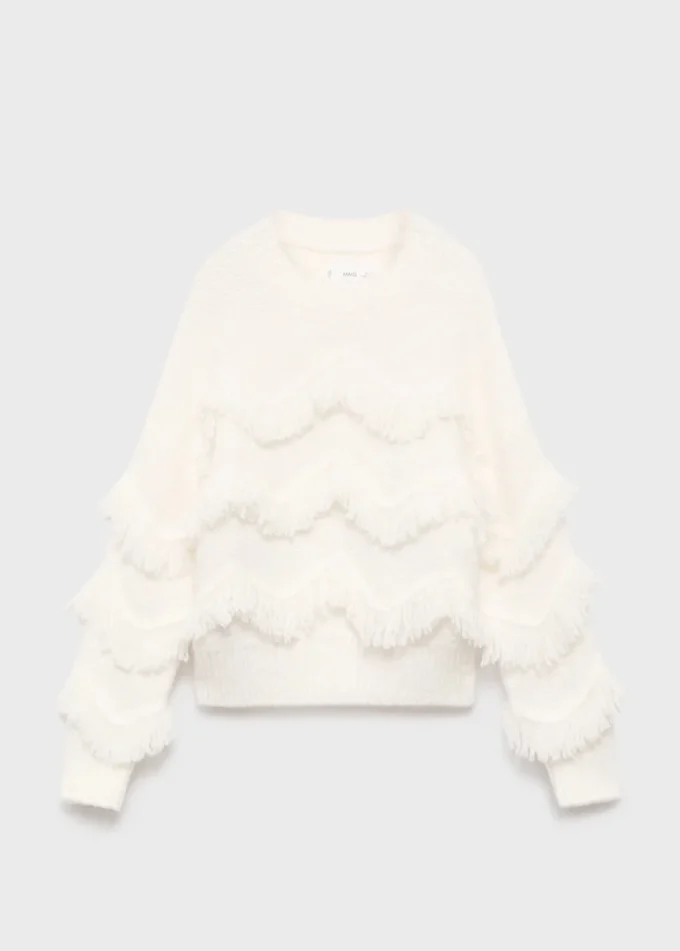 Strickpullover mit Fransen