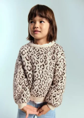 Strickpullover mit Leopardenmuster Strickpullover mit Leopardenmuster