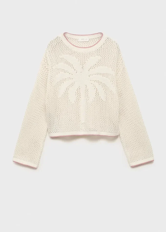 Strickpullover mit Lochmuster