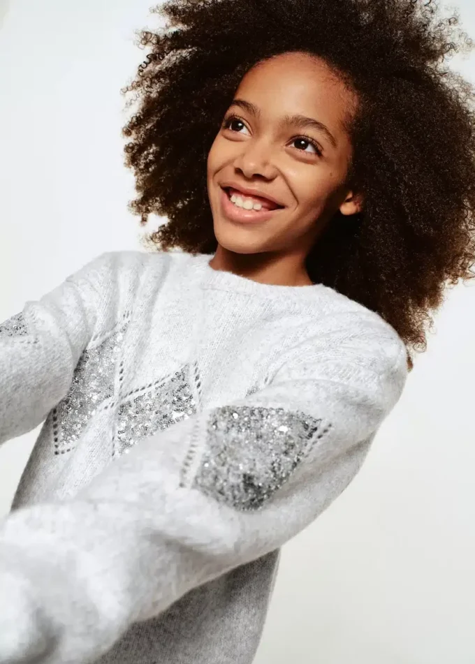 Strickpullover mit Pailletten