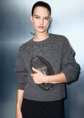 Strickpullover mit Pailletten