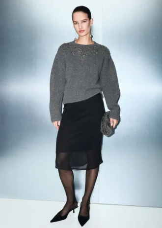 Strickpullover mit Pailletten