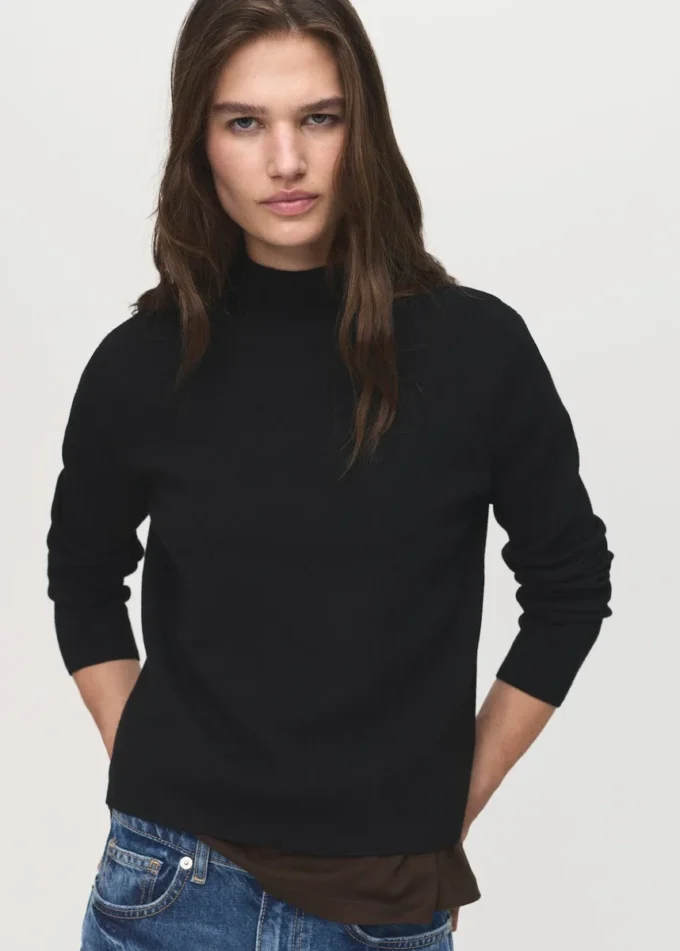 Strickpullover mit Perkins-Ausschnitt