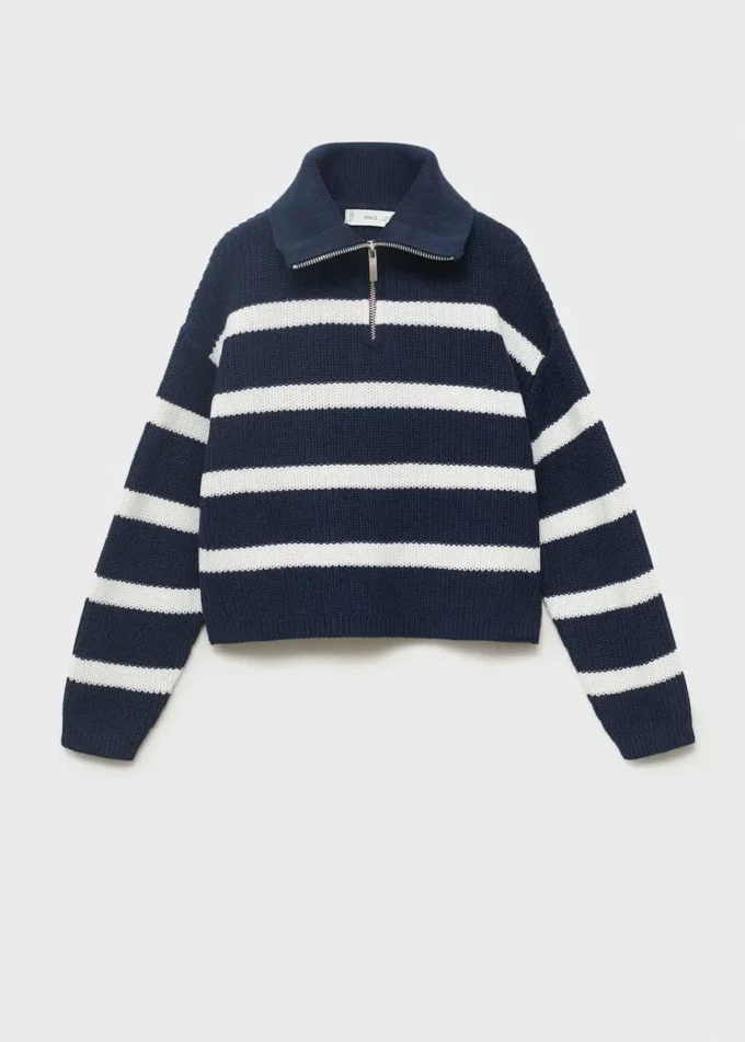 Strickpullover mit Perkins-Ausschnitt