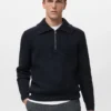 Strickpullover mit Reißverschlusskragen