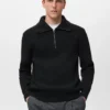 Strickpullover mit Reißverschlusskragen