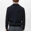 Strickpullover mit Reißverschlusskragen