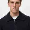 Strickpullover mit Reißverschlusskragen