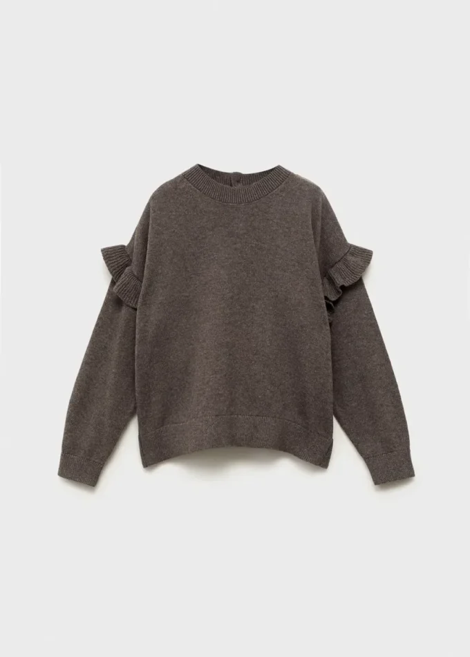 Strickpullover mit Rüschen