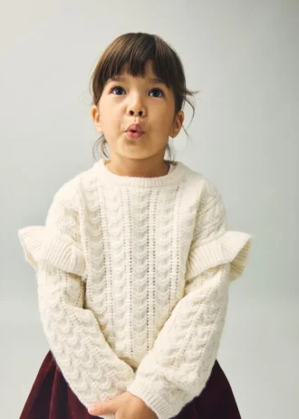 Strickpullover mit Rüschen