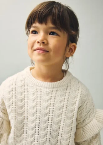 Strickpullover mit Rüschen