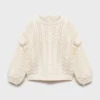 Strickpullover mit Rüschen