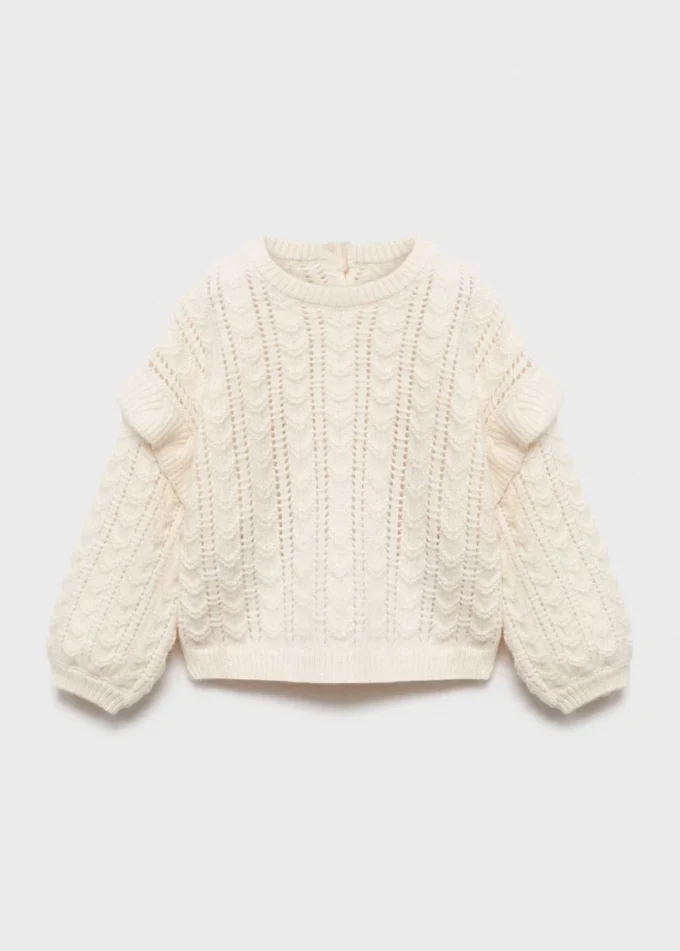 Strickpullover mit Rüschen