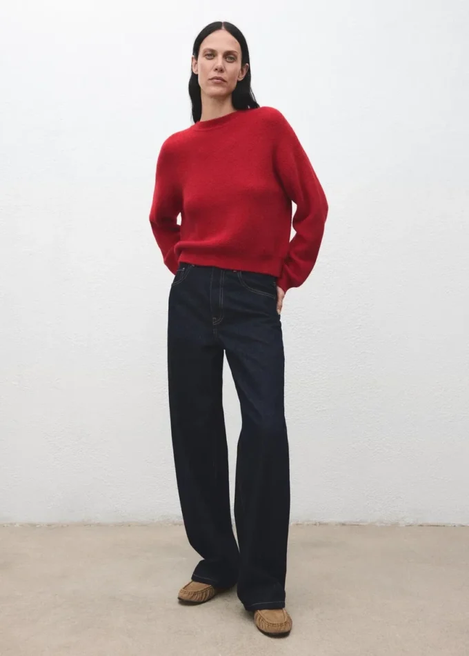 Strickpullover mit Rundhalsausschnitt