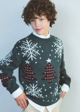 Strickpullover mit Weihnachtsmotiv