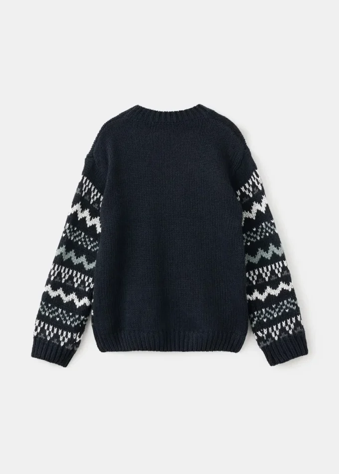 Strickpullover mit Zierbesatz