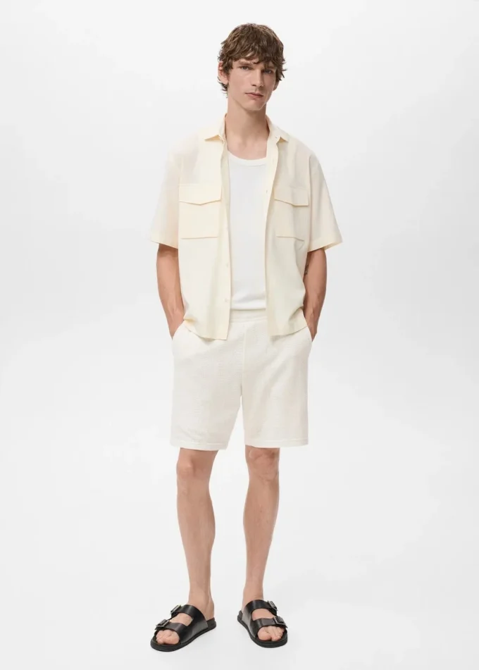 Strukturierte Strick-Shorts Strukturierte Strick-Shorts