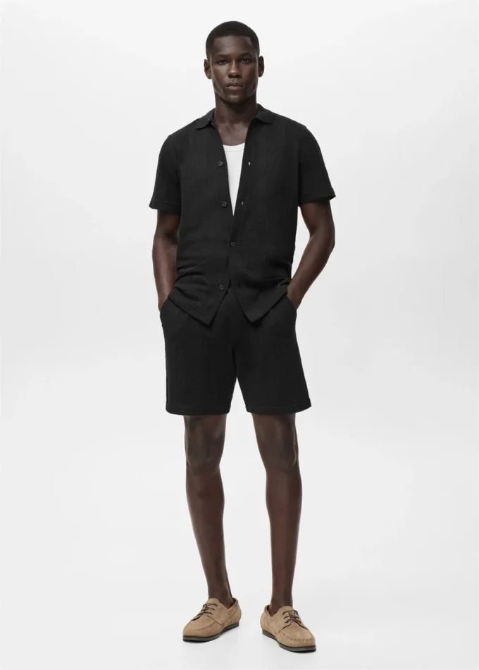 Strukturierte Strick-Shorts Strukturierte Strick-Shorts