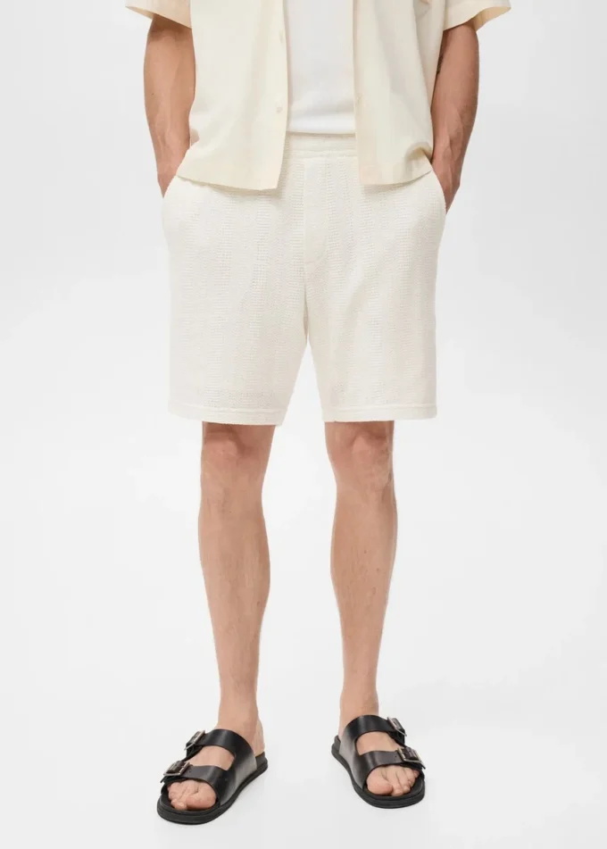 Strukturierte Strick-Shorts Strukturierte Strick-Shorts