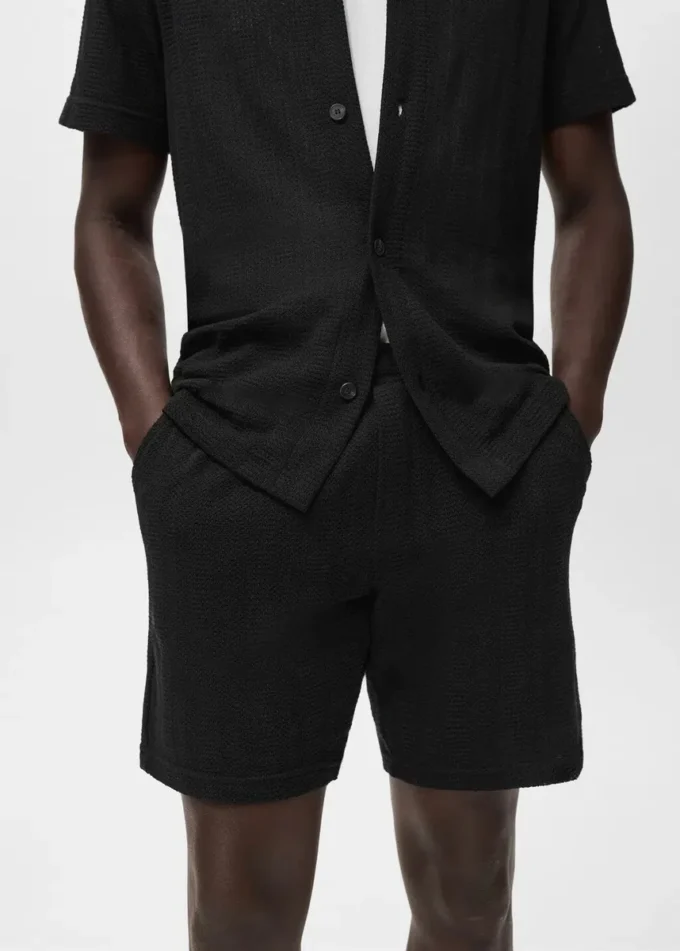 Strukturierte Strick-Shorts Strukturierte Strick-Shorts