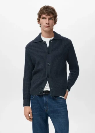Strukturierte Strickjacke aus Wollmischung