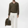Strukturierter Polo-Pullover aus Baumwolle Strukturierter Polo-Pullover aus Baumwolle